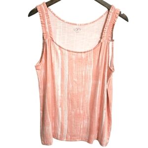NWT Ann Taylor LOFT Coral and White Tank Top Women's Size XL